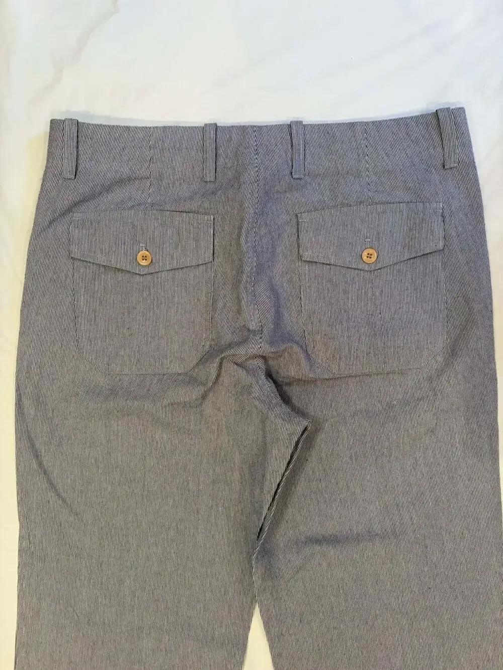 Banana Republic Pants Men's 33x34 Relaxed Fit Grey/White Stripe Relax  Fit Linen